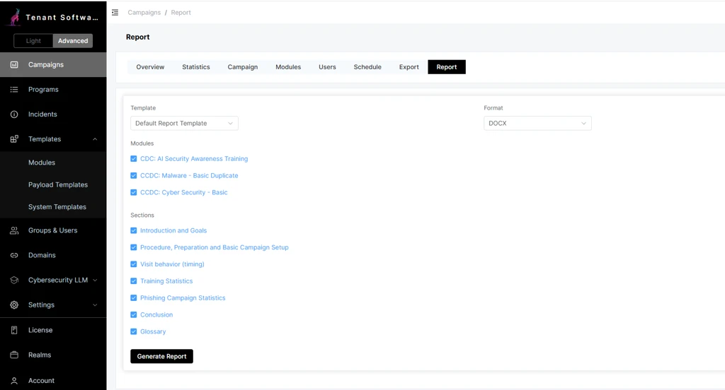 Printable Campaign Reports, Template Preview, and New Channels to Report Suspicious Emails, Cyberdise V3.1