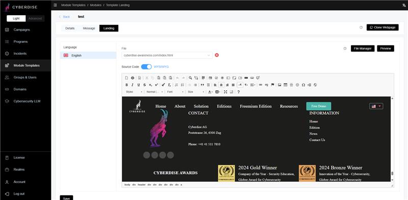 Enhanced Customization, Security, and Campaign Management, Cyberdise V2.6